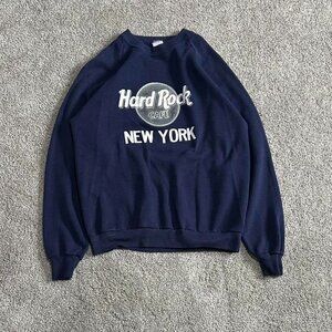 Hard Rock Cafe Men's Navy Sweatshirt